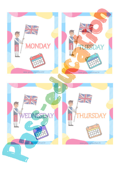 Days Of The Week Ce1 Ce2 Anglais Lexique Sequence Complete Cycle 2