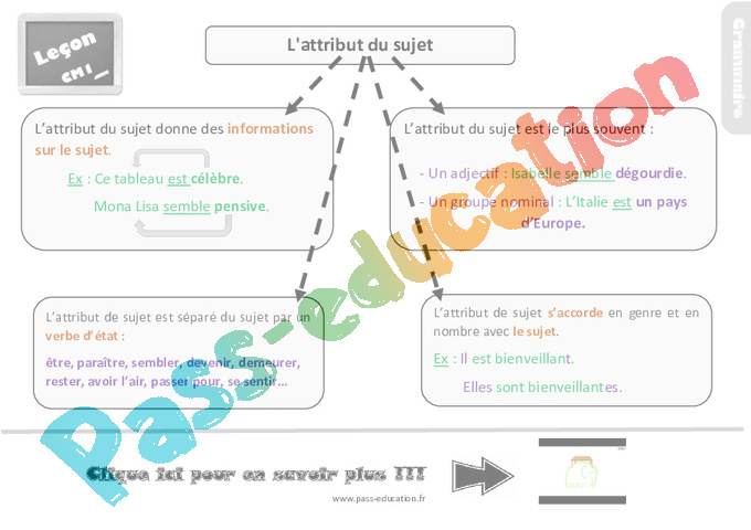 Exercice Attribut Du Sujet Cm1 Avec Correction www.pass-education.fr