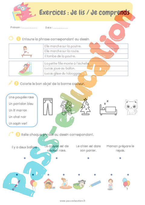 Lire crire Et Comprendre Des Mots des Phrases CP CE1 Exercices 