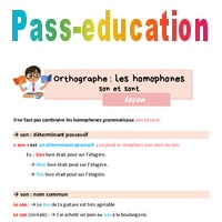 Les Homophones Grammaticaux : Son Et Sont – Leçon D'orthographe Pour Le ...