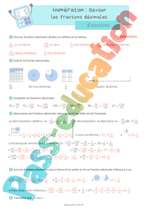 Tableau à Poches Pour Fractions Et Décimales - Poster Scolaire Effaçable 67x52 Cm - Outil Pédagogique Pour Enseignants Et élèves
