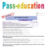 Les champs lexicaux – Evaluation de vocabulaire pour la 6ème - Cycle 3 ...