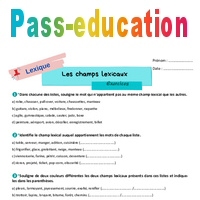 Les champs lexicaux – Exercices de vocabulaire pour la 6ème - Cycle 3 ...