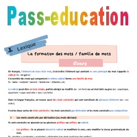 La formation des mots – Cours de vocabulaire pour la 6ème - Cycle 3 ...