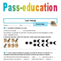 Les ratios – 5ème – Exercices avec les corrigés - Cycle 4 - PDF à imprimer