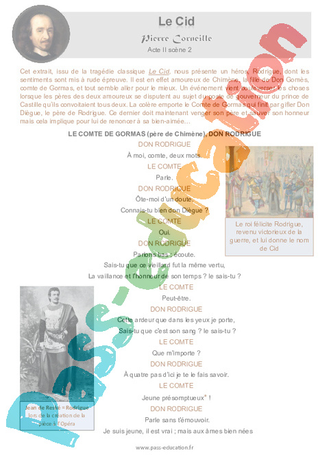 Le Cid Pierre Corneille 5 me Litt rature Cycle 4 PDF Imprimer Le Cid Pierre Corneille 5 me Litt rature Cycle 4 PDF Imprimer