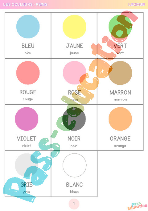 Cahier De Vacances Fichier D activit s Les Couleurs PS MS 