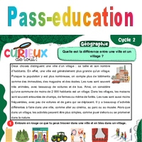 Quelle est la différence entre une ville et un village ? - Ce1 - Ce2 ...