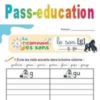 Le son [g] g gu - GS - CP - CE1 - Phonologie - Lecture - Le carrousel ...