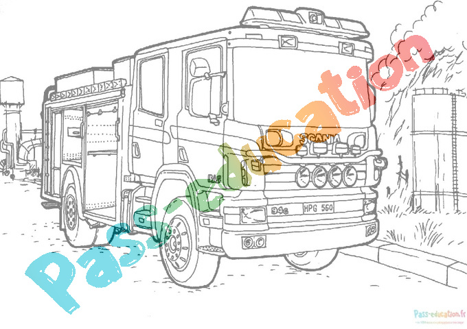 Coloriage Camion de Pompier #135779 (Transport) – Dessin à colorier –  Coloriages à Imprimer Gratuits