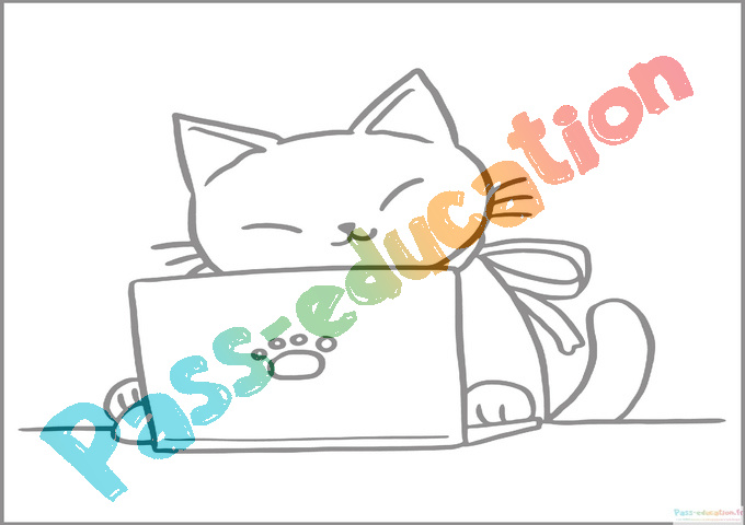 Coloriage chat pour enfant  Dessin à colorier & imprimer en PDF