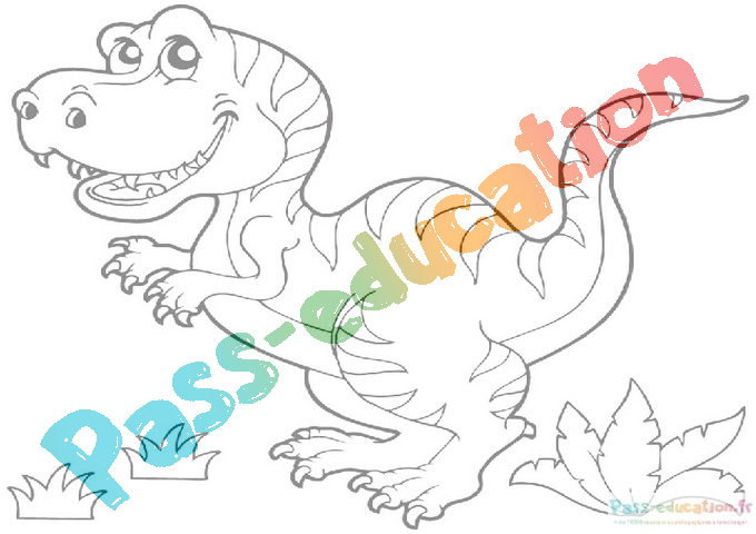 Dessin gratuit - Coloriage famille de dinosaures pour enfants