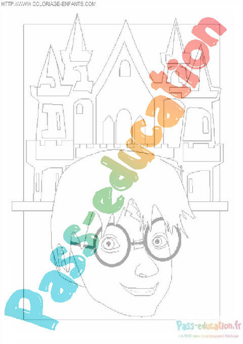 Coloriage Harry Potter gratuit à imprimer - Un Anniversaire en Or