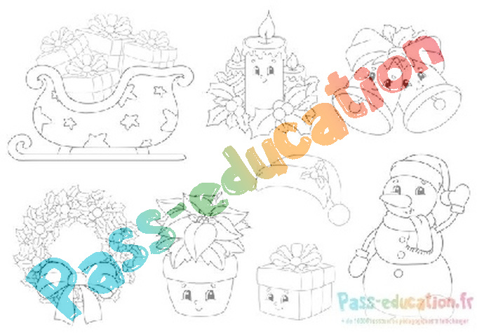 4 coloriages de Noël pour enfants - Téléchargement gratuit