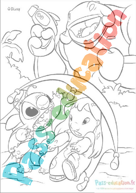 Coloriage gratuit lilo et stitch : téléchargez et imprimez vos dessins  préférés - activités créatives et éducatives pour enfants