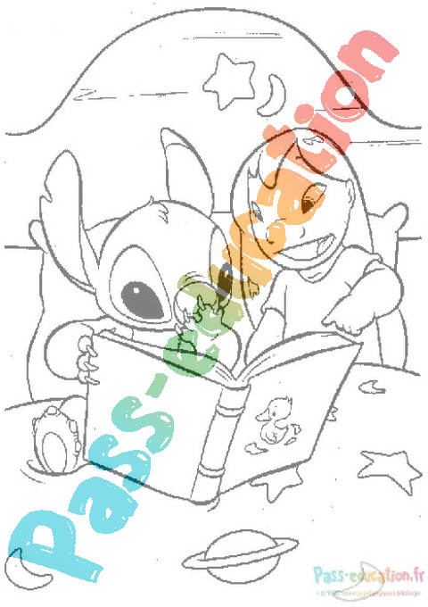 Coloriage Lilo et Stitch à colorier pour enfants - Coloriage Lilo et Stich  pour enfants