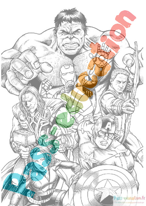 Coloriage Marvel Avengers - télécharger et imprimer gratuit sur