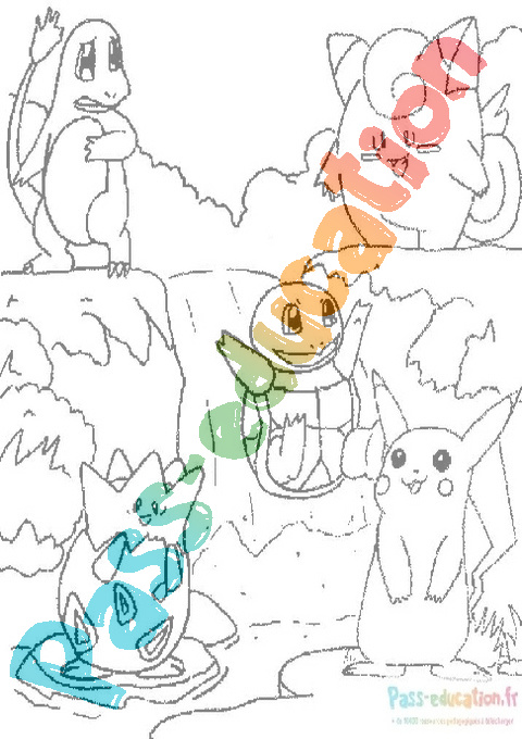 Coloriage Pokémon salamèche en Ligne Gratuit à imprimer