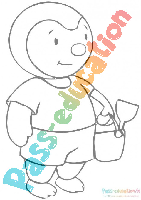 Pages de coloriage pour les enfants avec Tchoupi