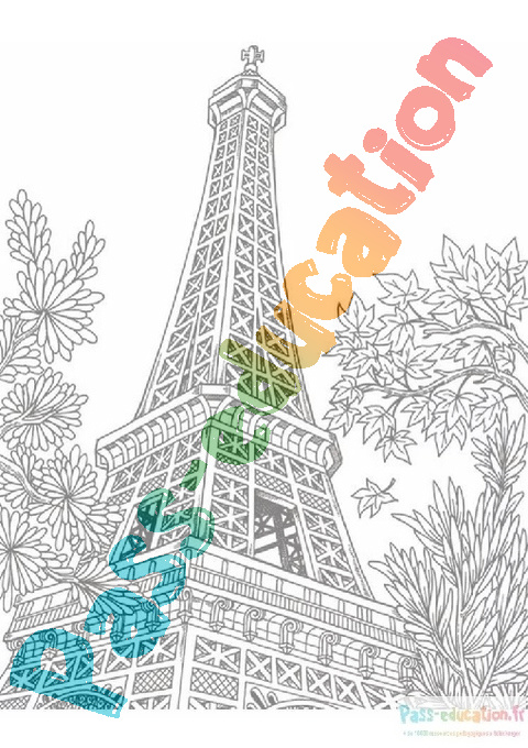 coloriage magique tour eiffel