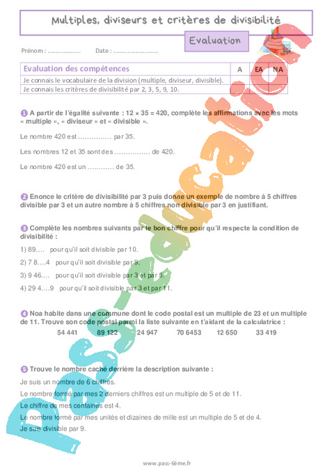 Cours et exercice : 6ème : kits pédagogiques gratuits Citéo