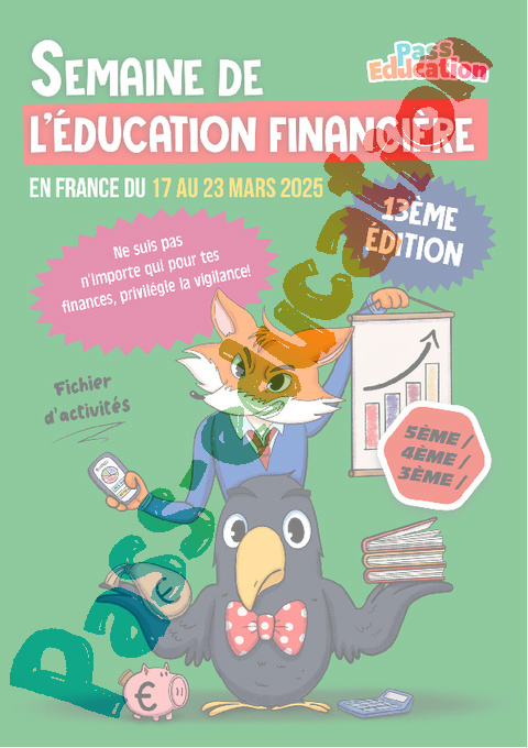 Cours et exercice : Cahier de vacances Education financière : 3ème