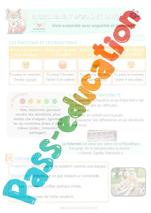 Leçon Altérité et sociabilité : CE1