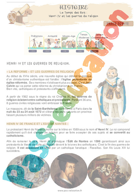 Leçon La monarchie en France : CM1
