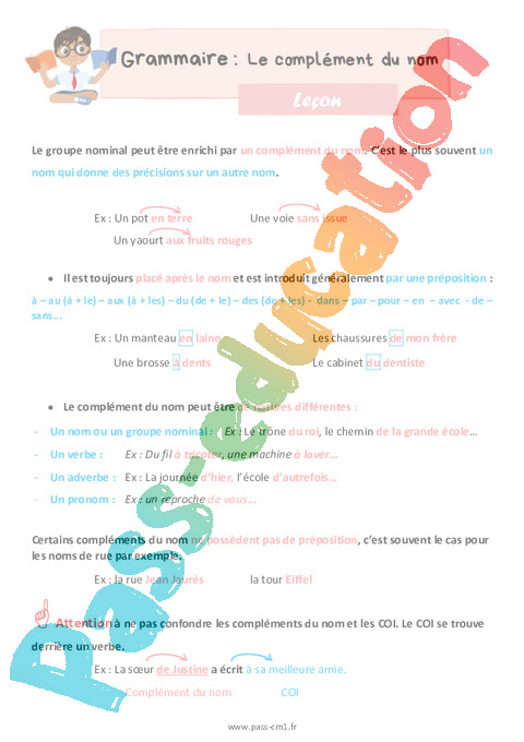 Leçon Les compléments : CM1