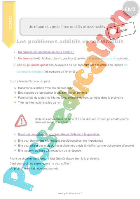 Leçon Soustractifs : CM2