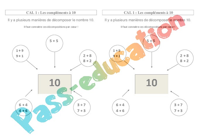 Complement A 10 Ce2 Cycle 2 Exercice Evaluation Revision Lecon