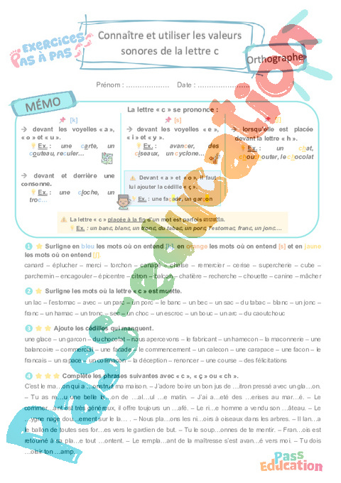 Leçon, exercice et évaluation :<br/> Connaître et utiliser les valeurs sonores de la lettre g : CE2