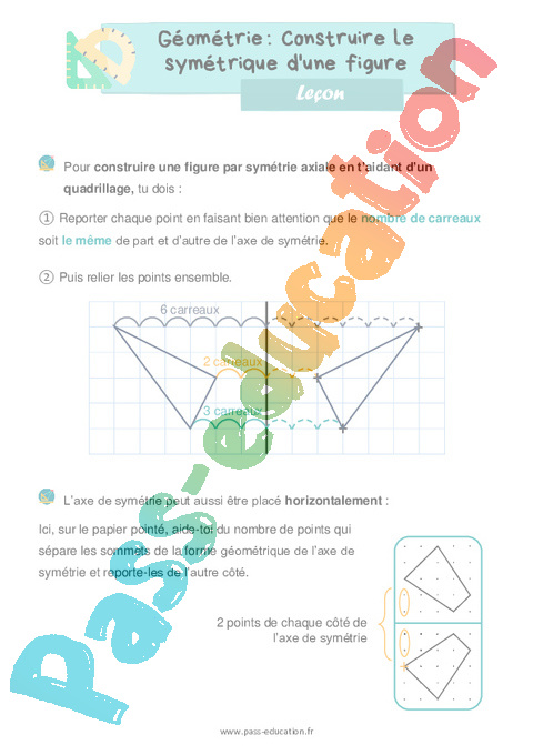 Construire Le Sym trique CE1 Exercice valuation R vision Le on 