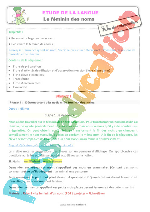 Accord du nom / pluriels particuliers - Orthographe - Français - Cycle 3 - Séquences didactiques CRPE 2025