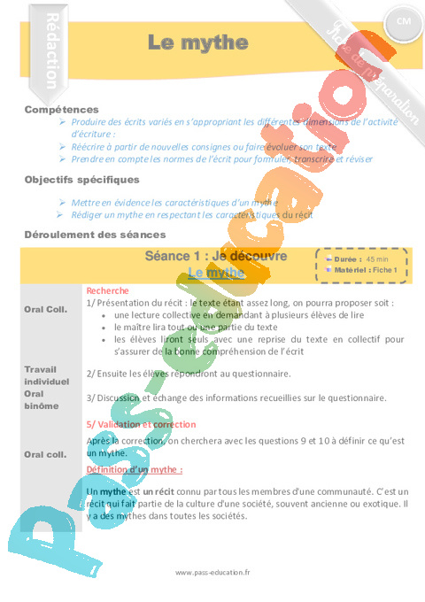 Contes - Rédaction / Production d'écrit - Français - Cycle 3 - Séquences didactiques CRPE 2025