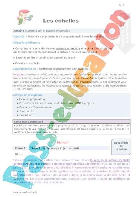 Échelles - Proportionnalité - Organisation et gestion des données - Mathématiques - Cycle 3 - Séquences didactiques CRPE 2025