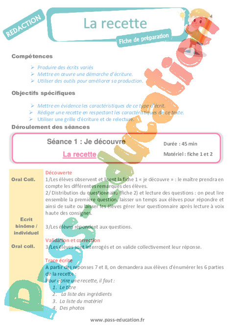 Textes prescriptifs / Ecrits fonctionnels - Rédaction / Production d'écrit - Français - Cycle 2 - Séquences didactiques CRPE 2025