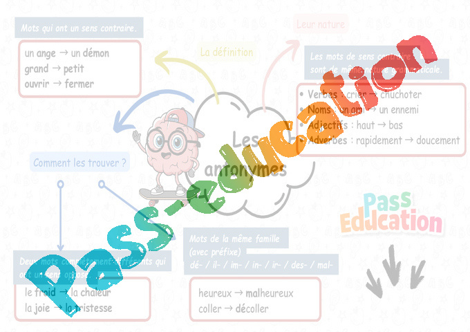 Carte mentale Mots de sens contraire : CE2
