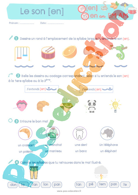 Leçon, exercice et évaluation :<br/> [en] - Son complexe, confusion : CE1