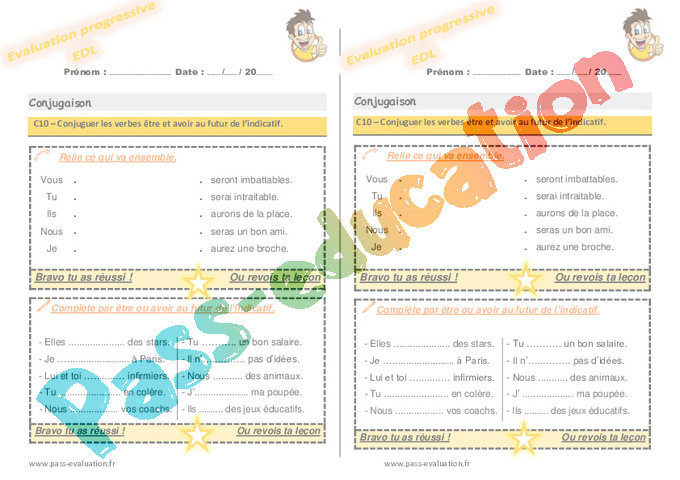 Evaluation progressive par compétences : Être Avoir : CE2