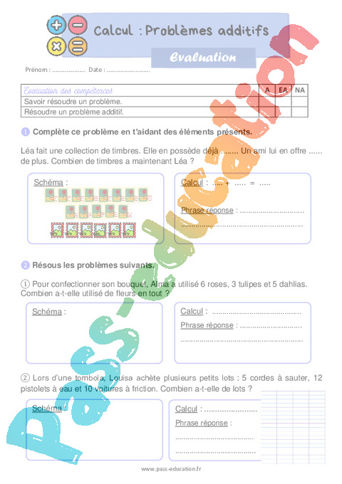 Evaluation Addition / Dénombrement : CE1