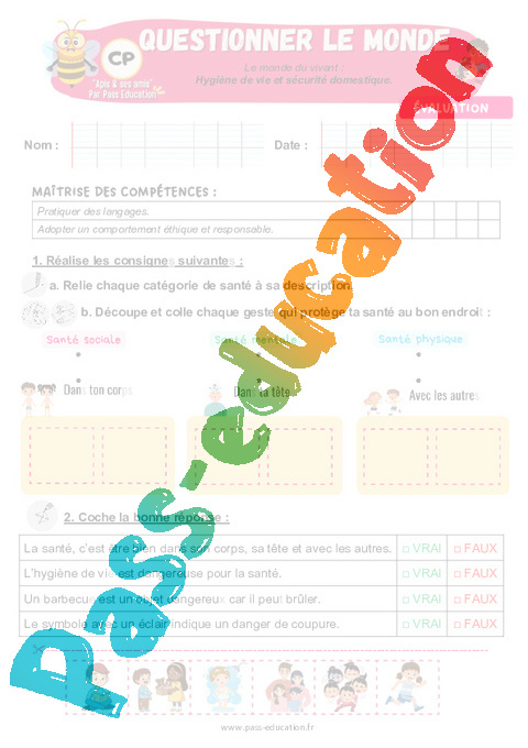 Evaluation Êtres vivants dans leur environnement : CP
