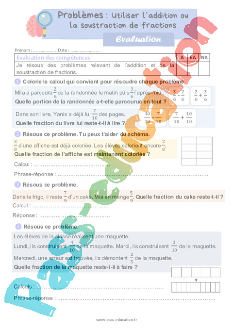 Evaluation Fractions : CE2