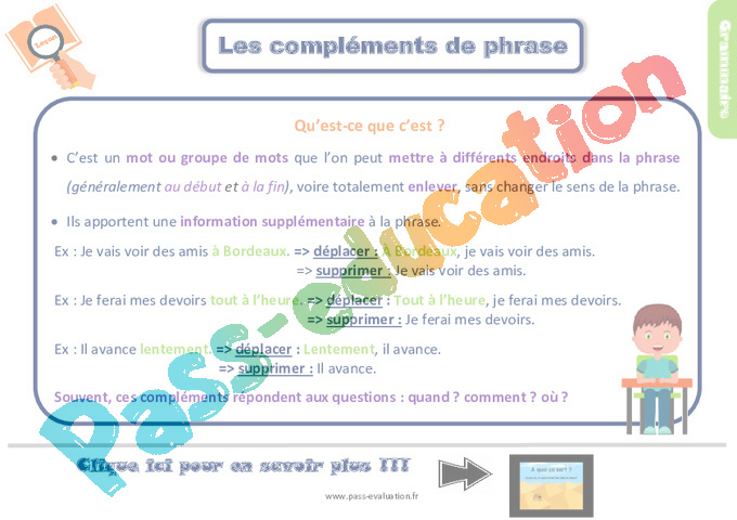Evaluation Les compléments : CE2