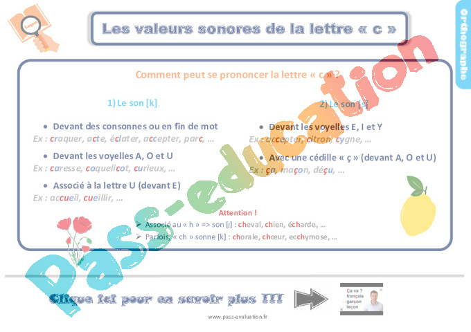Evaluation Lettre c : CE2
