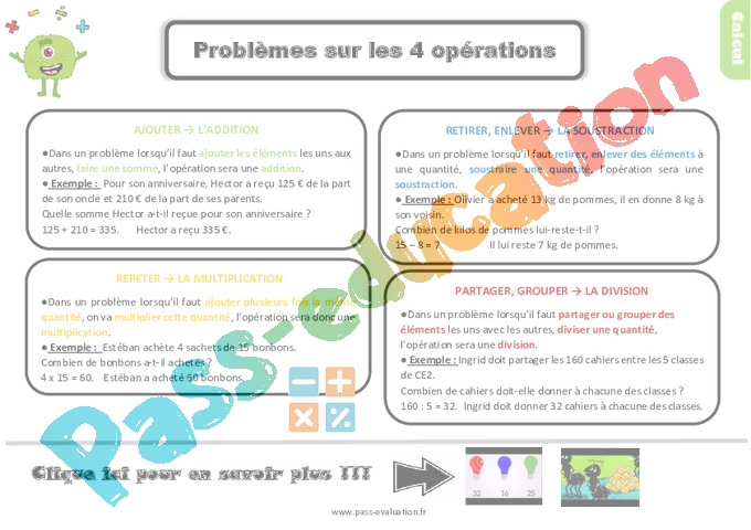 Evaluation Toutes opérations : CE2