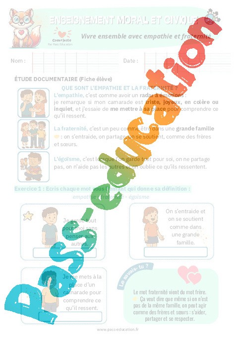 Leçon, exercice et évaluation :<br/> 