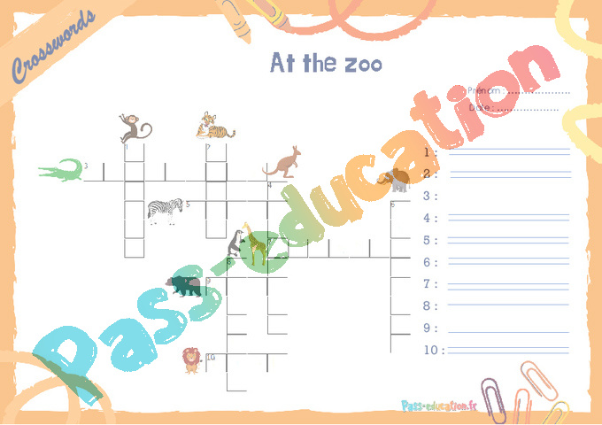Exercice Animals - Anglais : CM2