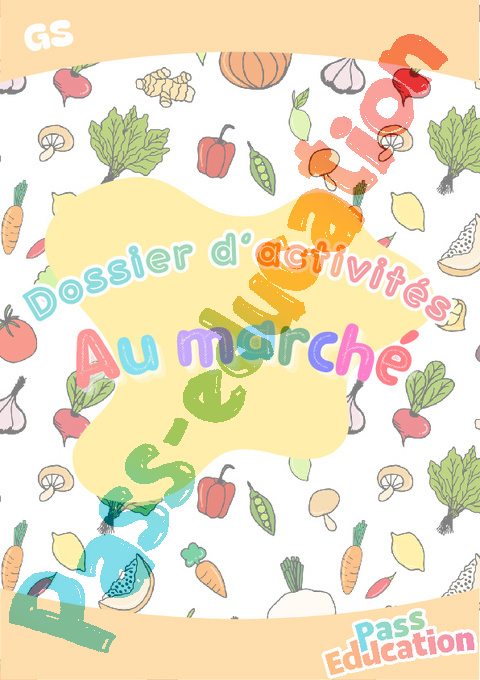 Exercice Cahier de vacances Au marché : GS - Grande Section