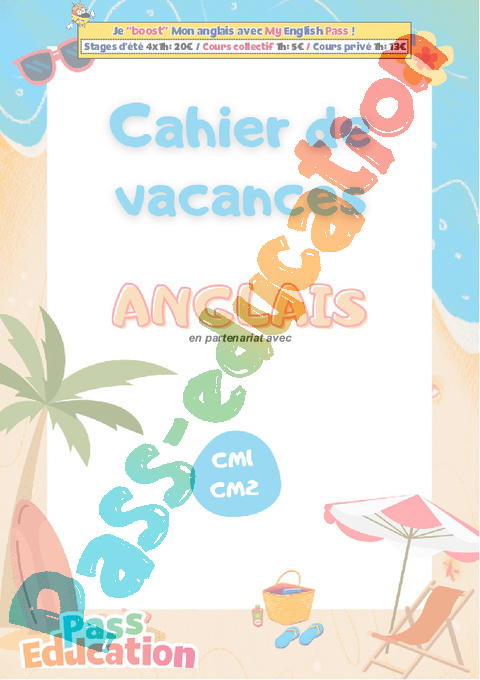 Exercice Cahier de vacances Été : CM1